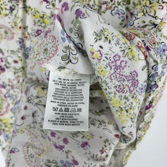 Anthropologie Meadow Rue Top Size Small Nellore White Floral Blouse Romantic - Picture 7 of 8